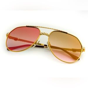 Vintage Frames Company Gold Aviator Sunglasses